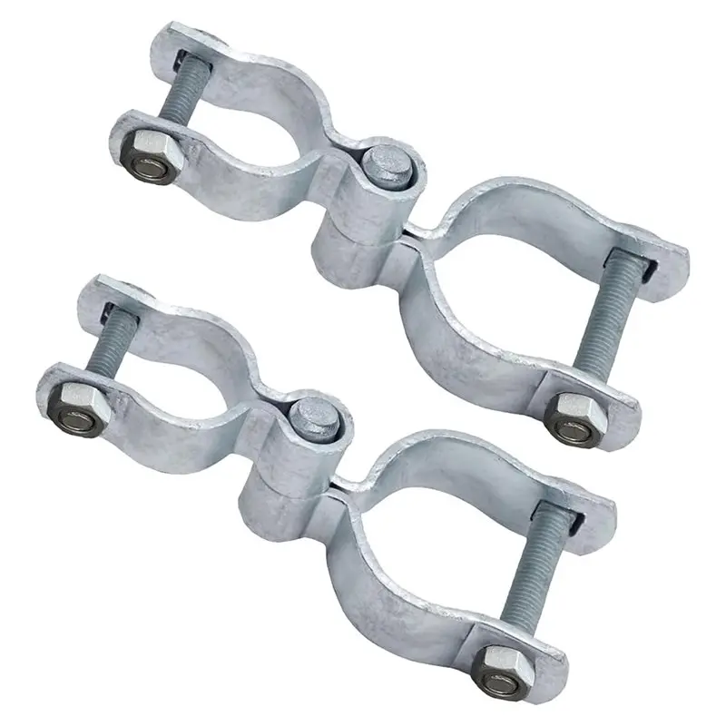 BAAJ-Galvanized Steel Chain Link Fence Gate Hinge Kit(2 Sets), 1-3/8" X 2-3/8", Includes Bolts& Nuts