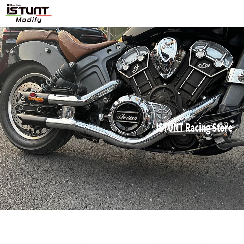 Motorcycle Exhaust System Mufflers Exhaust Link Pipe Slip On For Indian Scout Sixty Twenty Bobber Rogue Twenty Icon 2015 - 2024 view 3
