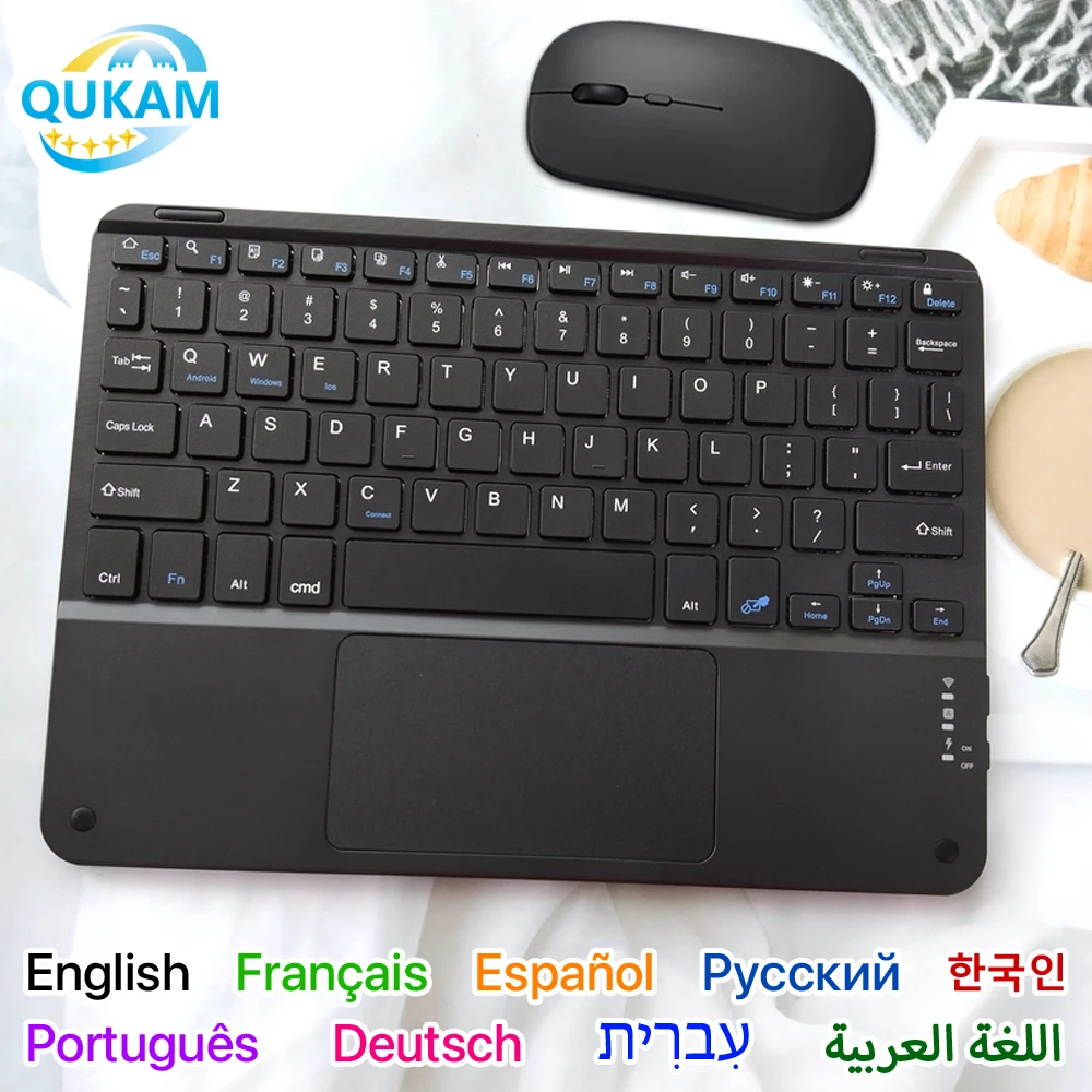 

2025 Rechargeable Mini Wireless Touch Keyboard With Mouse For iPad Android IOS Windows Universal Tablet Phone Bluetooth Keyboard