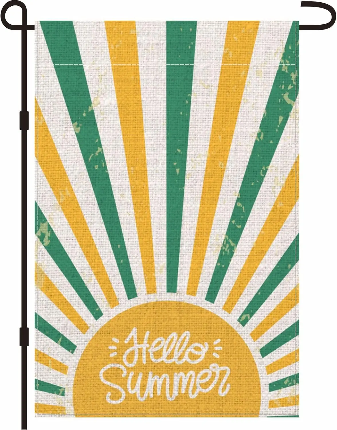 Hello Summer Garden Flag 12x18 Inch, Double Sided Burlap Outside Welcome Hello Sunrise Summer Sign Yard Flag Farmhouse Outdoor