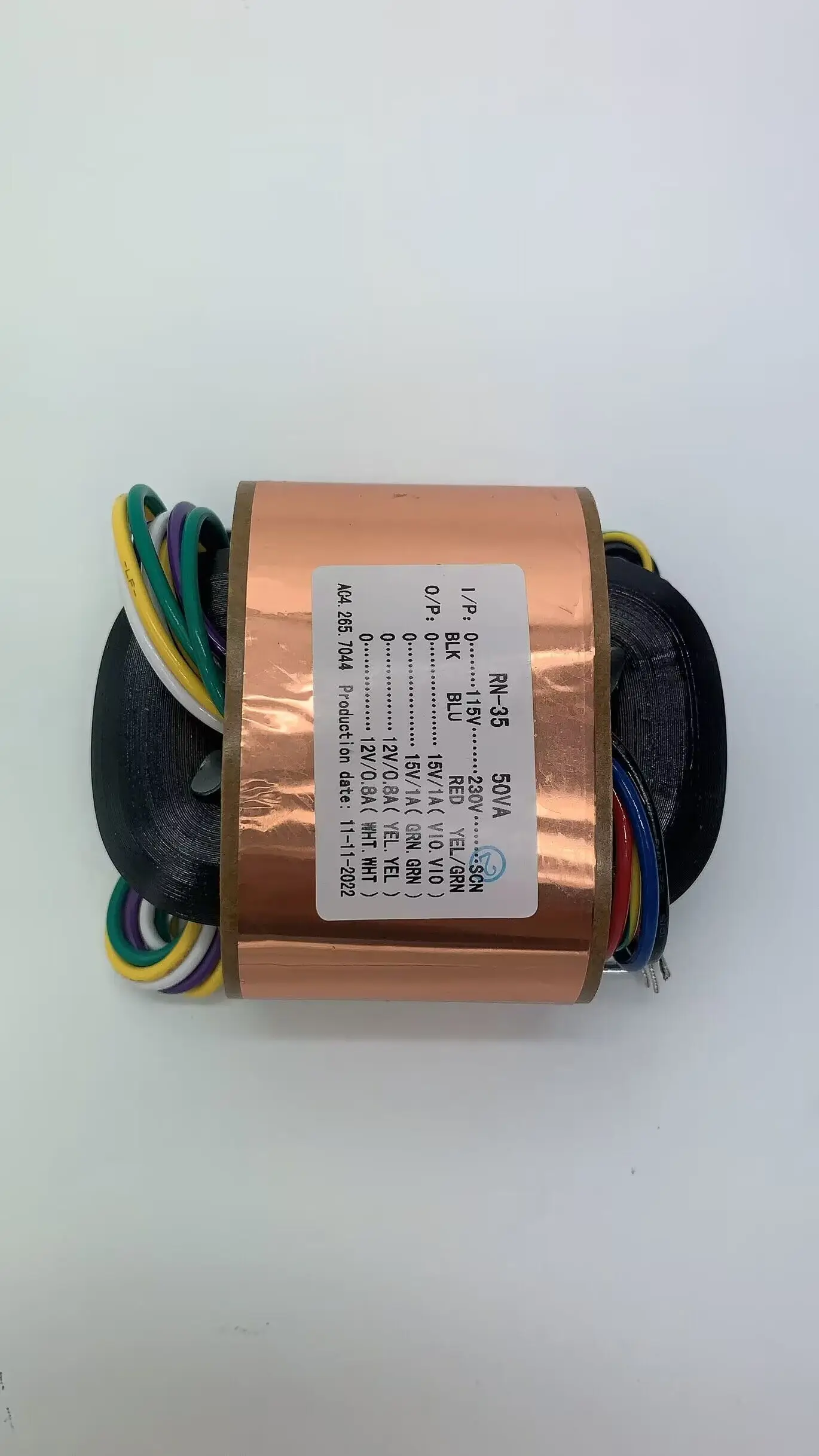 Силовой трансформатор из бескислородной меди, 50 Вт, тип R, 50 ВА, двойной 15 в, двойной выход напряжения 12 В