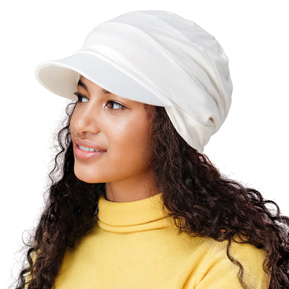 

Solid Color Muslim Hijab Caps With Brim Women Baseball Cap Wrap Head Ramadan Ladies Fashion Headwear Turban Bonnet
