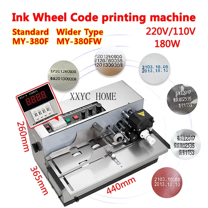 

10-25mm Thickness Coding Machine 380F Produce Solid Dry Ink Roll Coding Card Bag Date Printer Machine