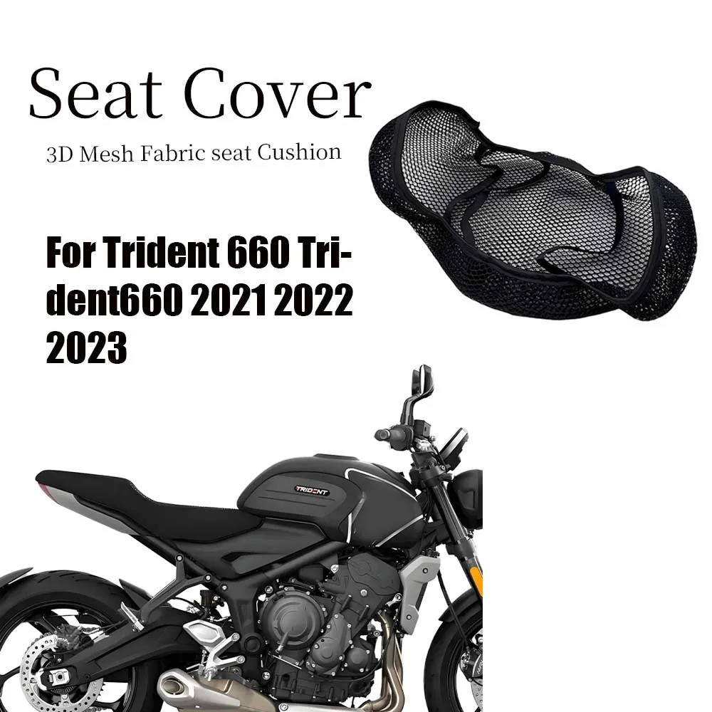 

For Trident 660 Trident660 2021 2022 2023 Motorcycle Accessories Seat 3D Sunscreen Breathable Mesh Cushion Anti-Slip Seat Cover