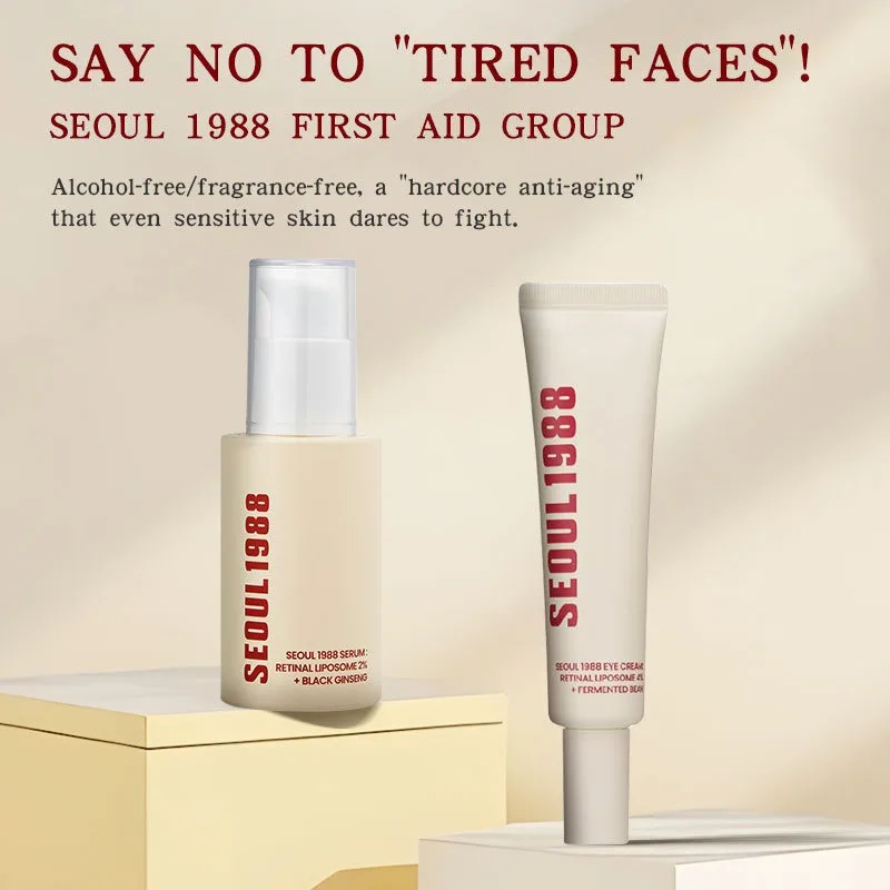 SEOUL 1988 Vitamin C Wrinkle Care 4% Retinol Ginseng Face Serum Firm Fine Lines Eye Cream