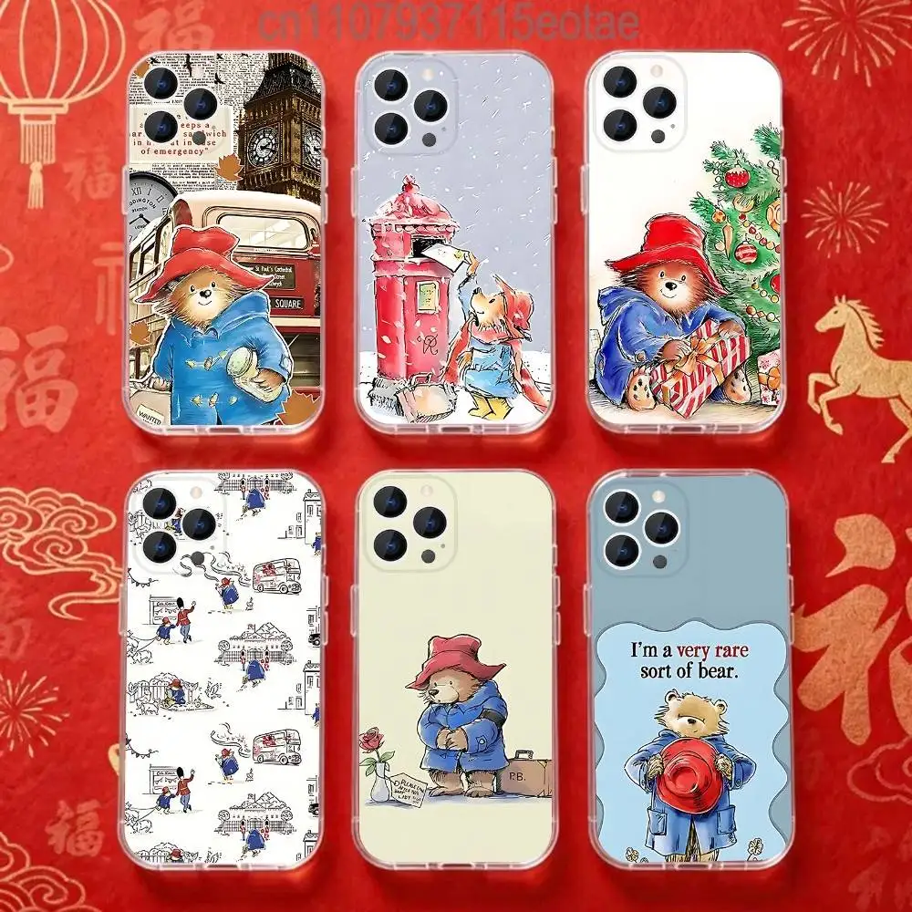 

P-PaddinGton B-Bear CARTOON Phone Case For iPhone 17,16,15,14,13,12,11 Pro,Max,Plus,X,XS,XR,SE4,E Mini Clear Cover