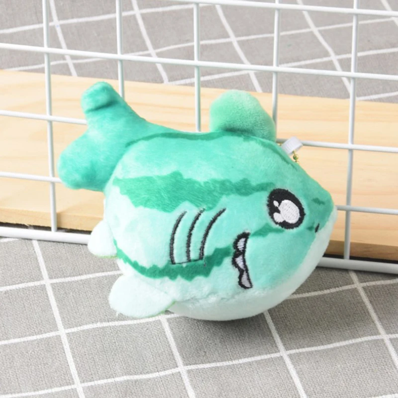 12cm Funny Shark&Bee Keychain Cartoon Plush Stuffed Soft Toy Shark Bee Doll Girl Couple Bag Pendant Birthday Gift