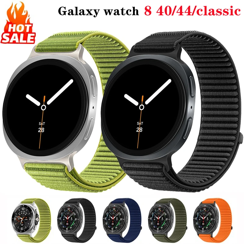 Nylonarmband für Samsung Galaxy Watch 8 44 mm, klassisches, verstellbares Ersatzarmband für Watch 8 Classic 44/40 mm, Bandzubehör