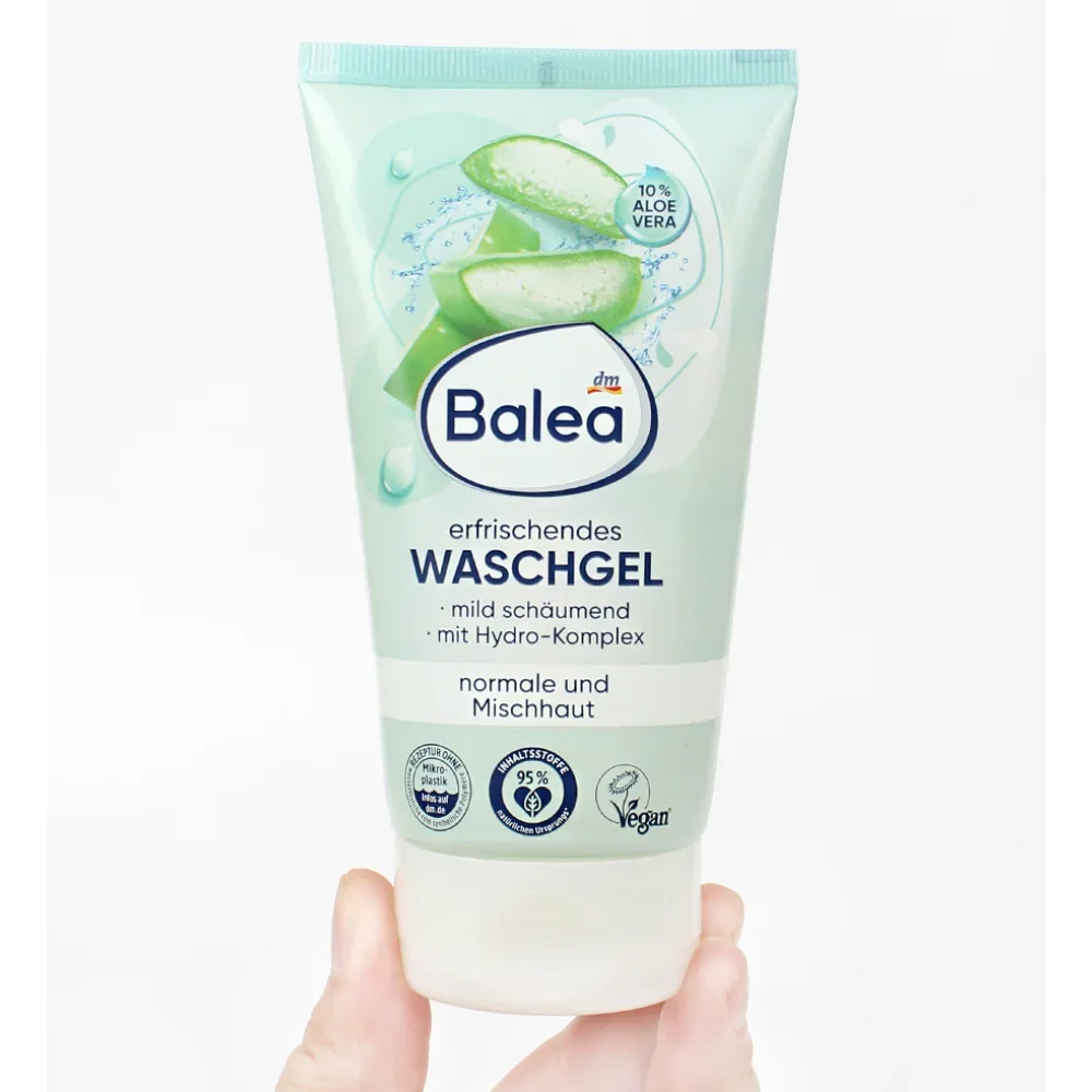 Germany Balea Lotus Aloe Vera Extract Face Cleanser 150ml Gentle Deep Cleansing Pores Oil-Control Moisturizing Skin Care Product