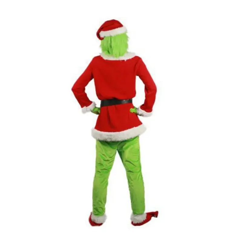 Ensemble de olympiques de monstre de cheveux verts pour adultes et enfants, costume de père Noël, cosplay d'Halloween, monstre effrayant, vêtements de fête, VPN