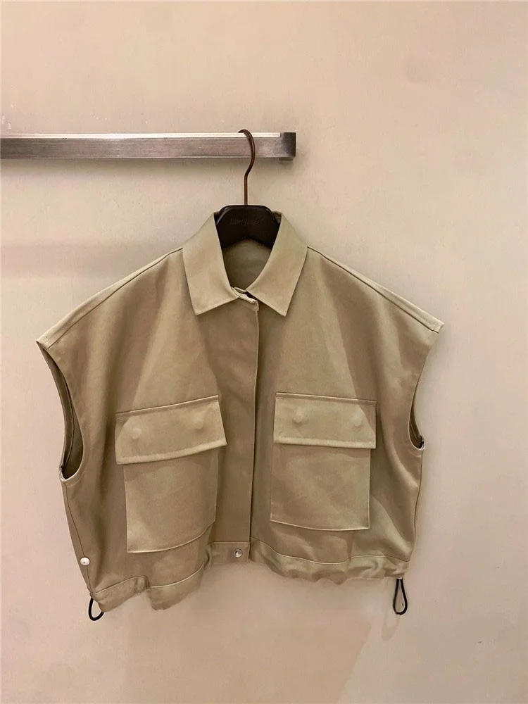 

FoGSa Chai Svel irt 2024 Spring Summer New Sle Canvas Rope Hem ort Jaets Poly Fiber Cotton irt-V Cut General ...