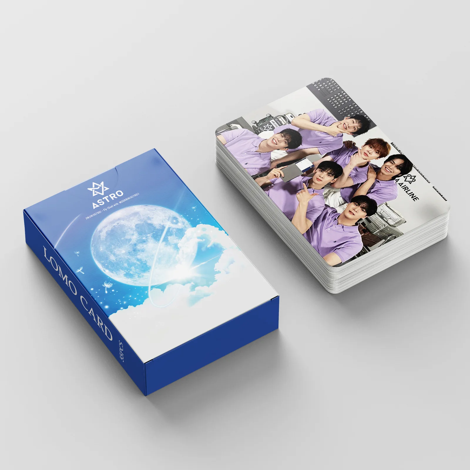 55Pcs/Box KPOP Astro 8th Anniversary Lomo Cards Eunwoo Moonbin Jinjin Sanha HD Selfie Two Sides Photocards Postcards Fans Gifts