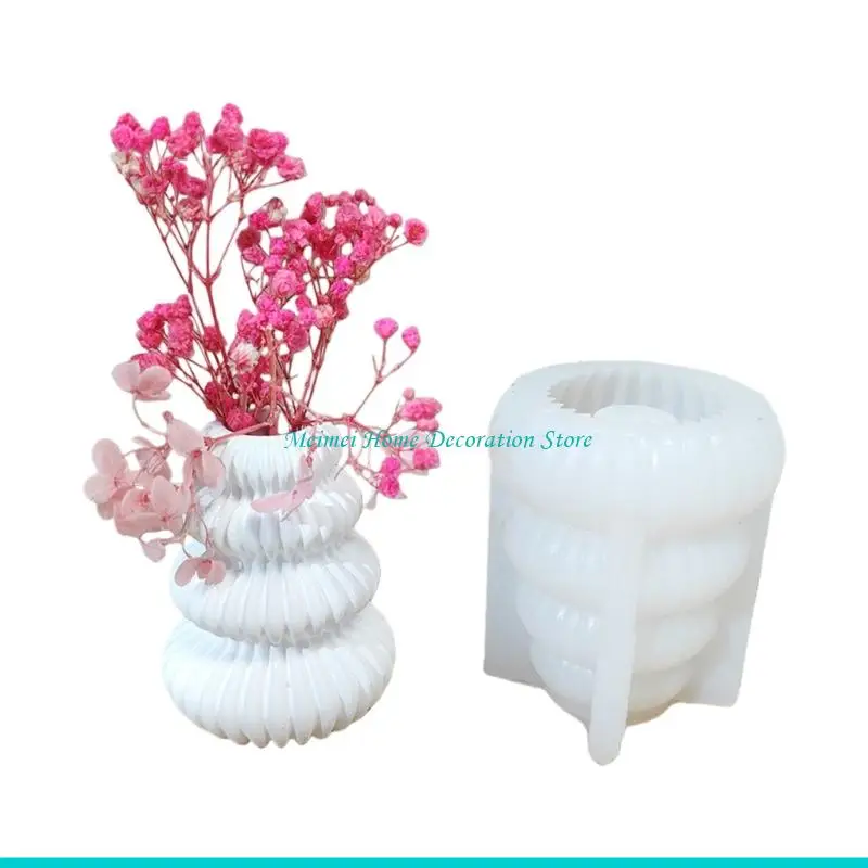 

H7BF Holiday Silicone Vase Molds Christmas Tree Silicone Candlestick Mould Easy Demold