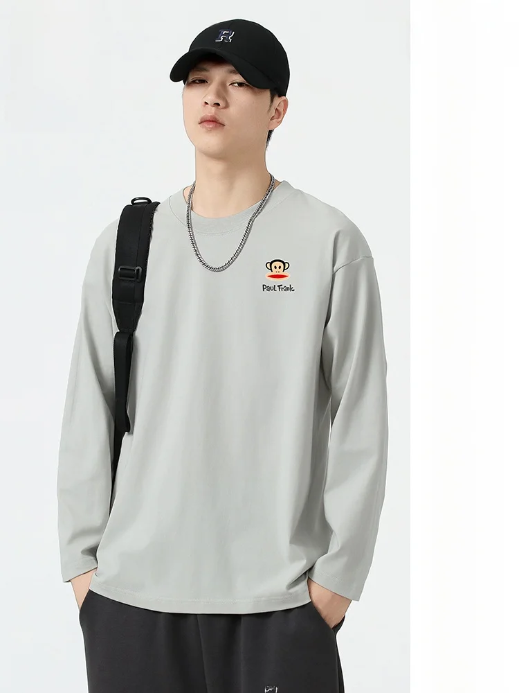 

PaulFrank Pure Cotton Long Sve T-irt Men's Spring Basic Sle Trendy Match All Loose Bot irt Comfortable round Ne