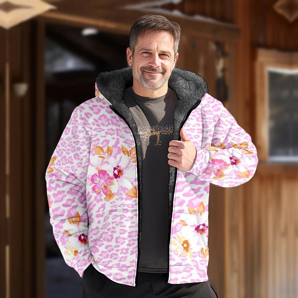 Abrigos de chaquetas de invierno para hombre, ropa de algodón con estampado de leopardo flora, abrigo deportivo HIP HOP para el hogar