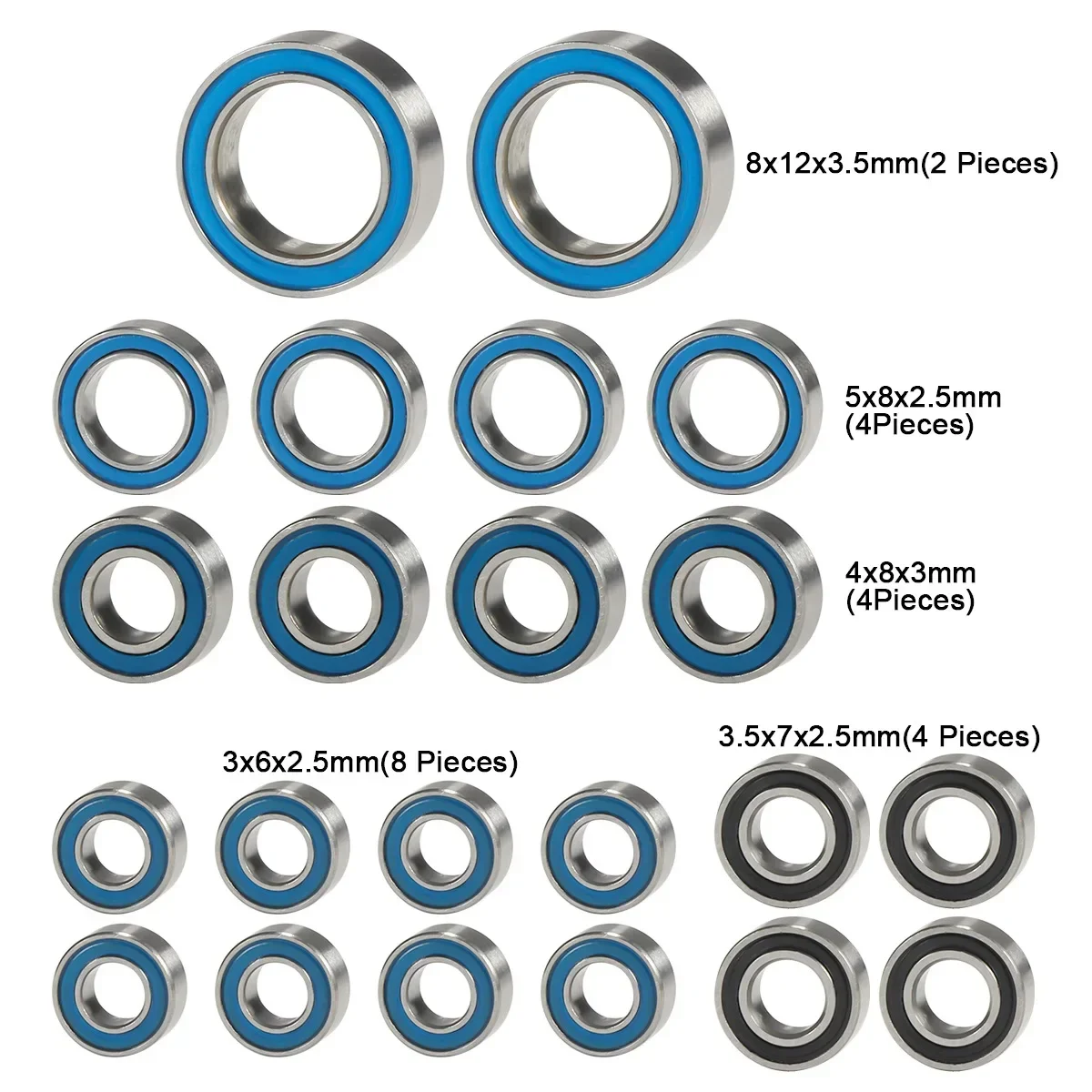 22PCS TRX4-M Metal Sealed Bearing Set for 1/18 RC Crawler TRX4M Bronco Defender K10 Chassis Gearbox Replacement Parts