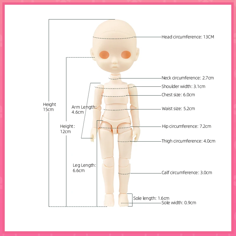 Ob11 15CM Doll Toys DOD Body suitable For GSC Head 1/12 BJD Body Spherical Joint Doll Toy Hand Set Movable Doll Accessories