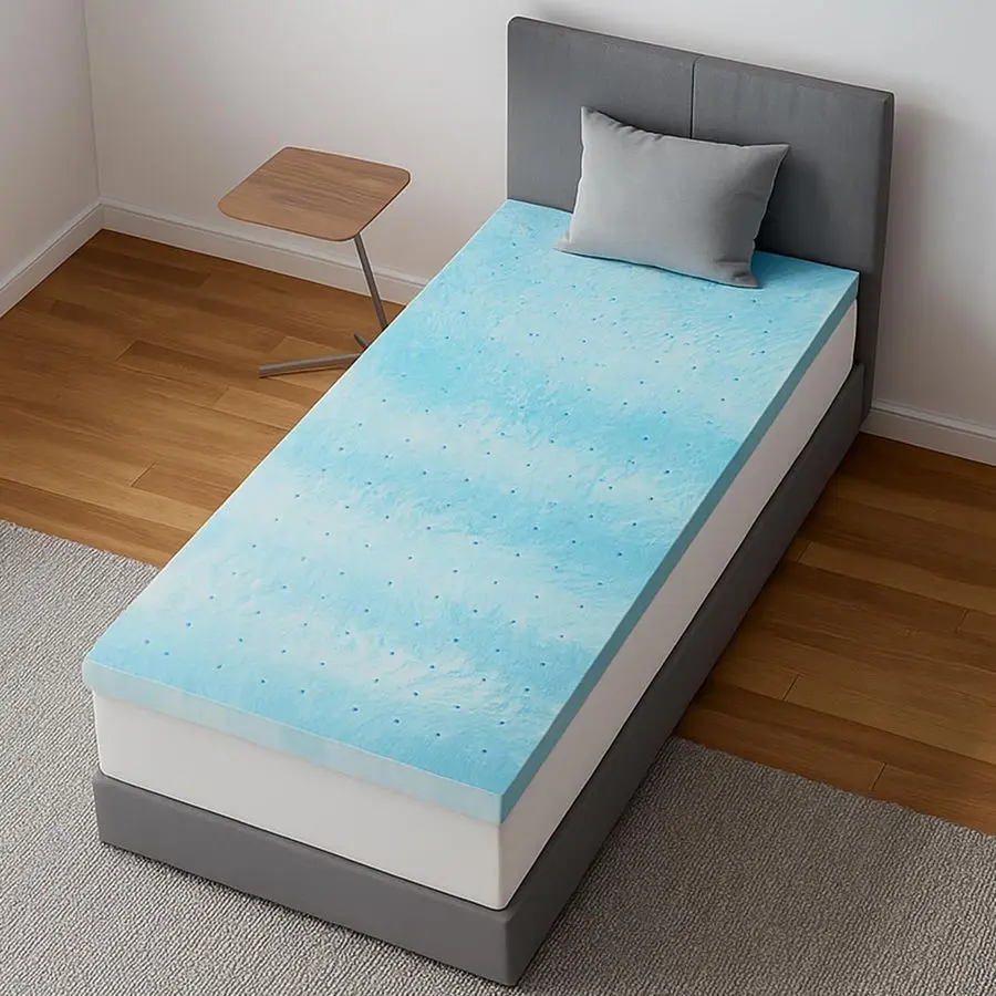 

Двуспальный наматрасник из пены с эффектом памяти, 3 дюйма, с охлаждающим гелем, вентилируемый, для снятия давления, средней жесткости, для дивана, автофургона, кемпинга