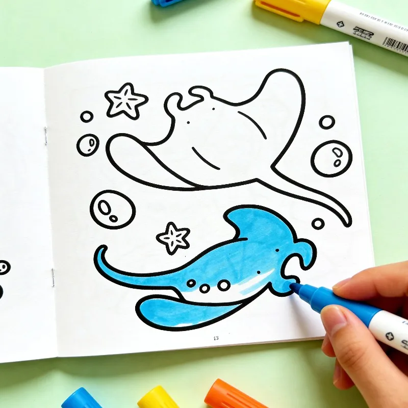 A Super Healing Blank Coloring Book with 24 Vivid Patterns of Marine Animals Ocean Themed Coloring Book Perfect Art Gift - view 2