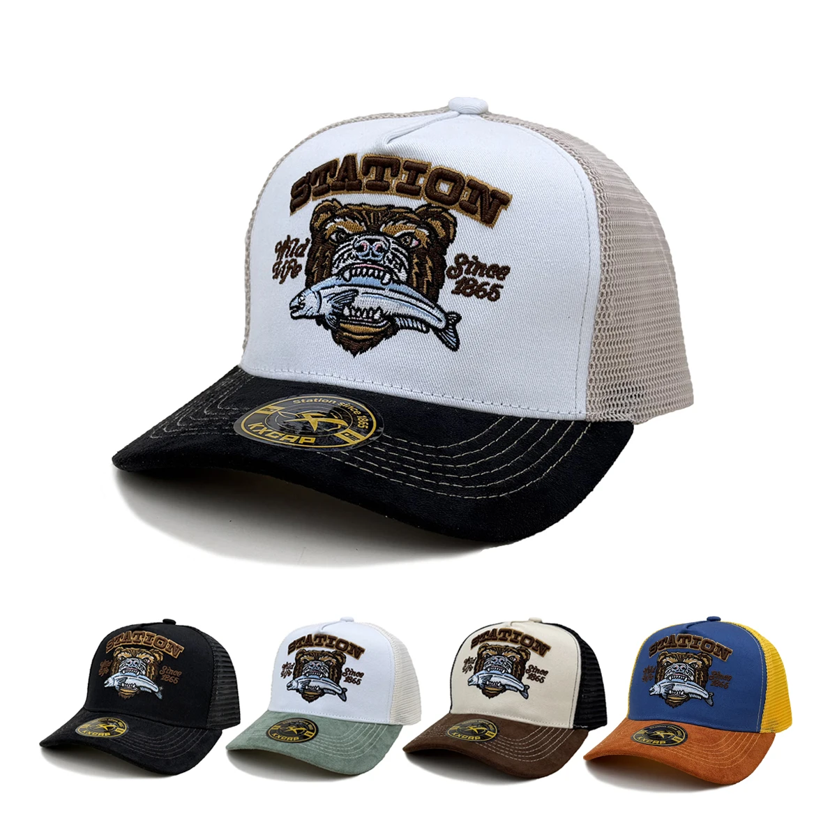 bone-de-beisebol-personalizado-com-bordado-de-urso-comendo-peixe-para-primavera-e-verao-para-homens-e-mulheres-chapeu-de-rede-para-lazer-ao-ar-livre