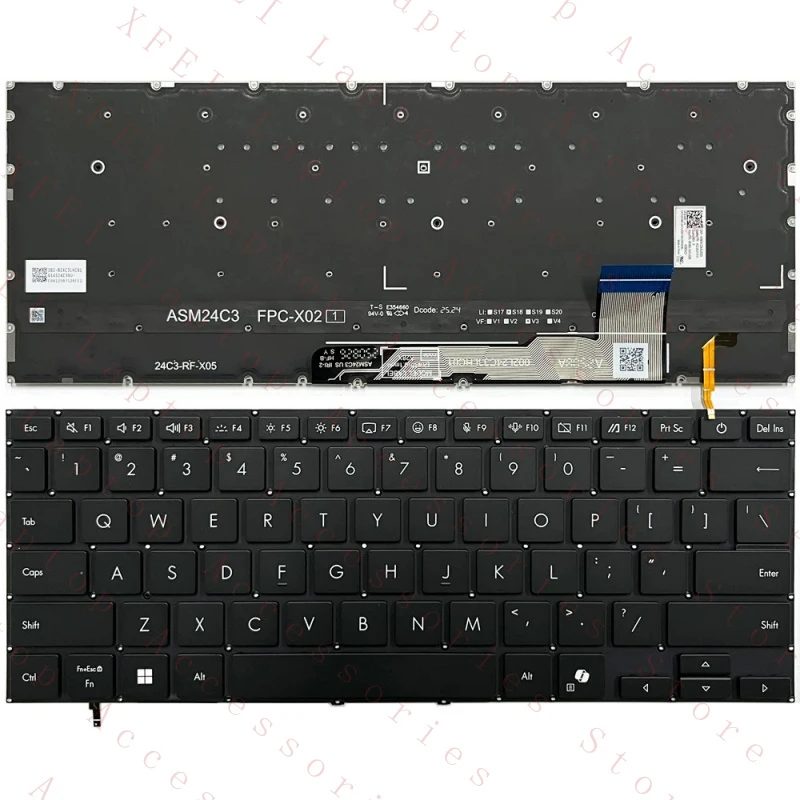 

Новая внутренняя американская клавиатура с подсветкой для ноутбука ASUS Vivobook S14 S3407 S3407Q M3407