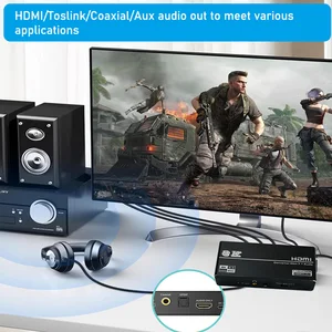 Conversor extrator de áudio HDMI 2.1 4K 120Hz Conversor de áudio HDMI 2.1 8K HDMI para HDMI Áudio + Vídeo + Áudio coaxial digital + Áudio auxiliar 10 principais vendas conversor dante de áudio - №4