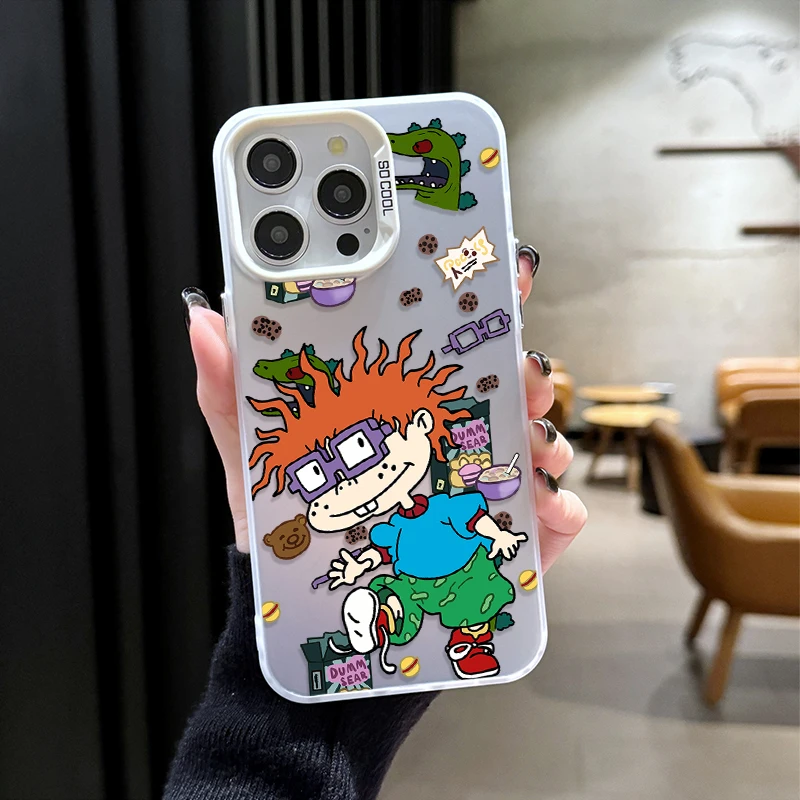 مضحك الكرتون R-Rugrats PC حافظة هاتف صلبة آيفون 17 الهواء 16 15 11 12 14 13 برو ماكس XS X XR زائد 8 7 SE 2020 غطاء مقاوم للصدمات