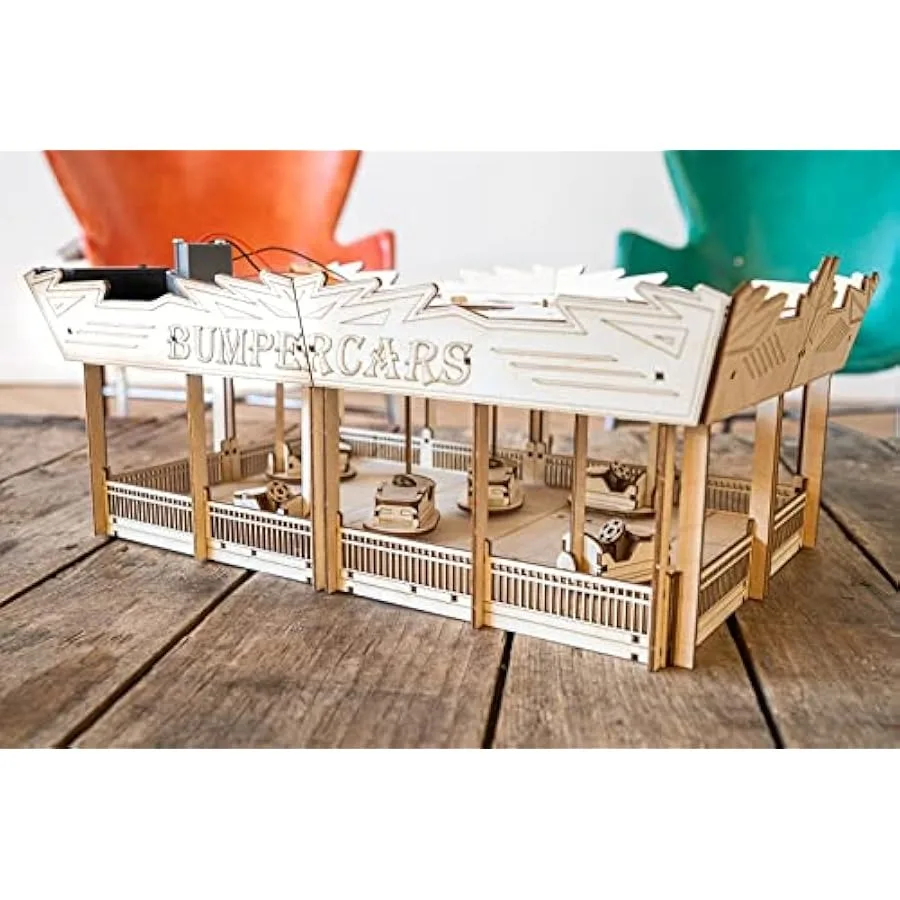 Coasterdynamix 3D Auta Kolizyjne Drewniany Model do Składania - Elektryczny Zestaw Konstrukcyjny dla Dorosłych i Puzzle Zabawki oraz Mini Cr
