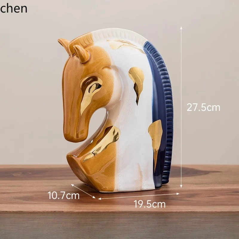 

HXL Creative Home Decor Horse Head Living Room TV Cabinet Display Cabinet Ceramic Desktop Decoration
