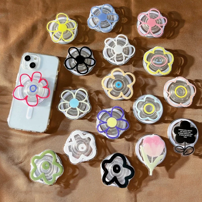 Soporte magnético de flores para teléfono inteligente Magsafe, agarre para hablar, Kawaii, bonito soporte para teléfono de escritorio Griptok, soporte para teléfono para iPhone