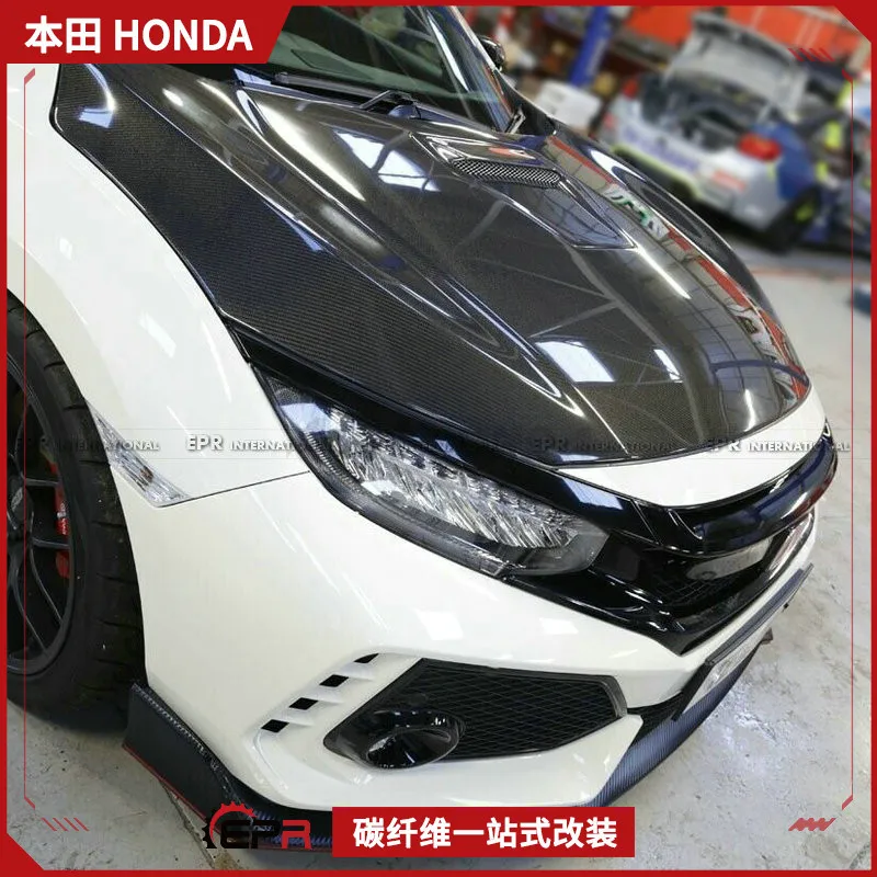 

Подходит для Honda FC FK7 10-го поколения Civic модифицированной модели TYPE R, крышки двигателя из углеродного волокна, передней крышки двигателя.