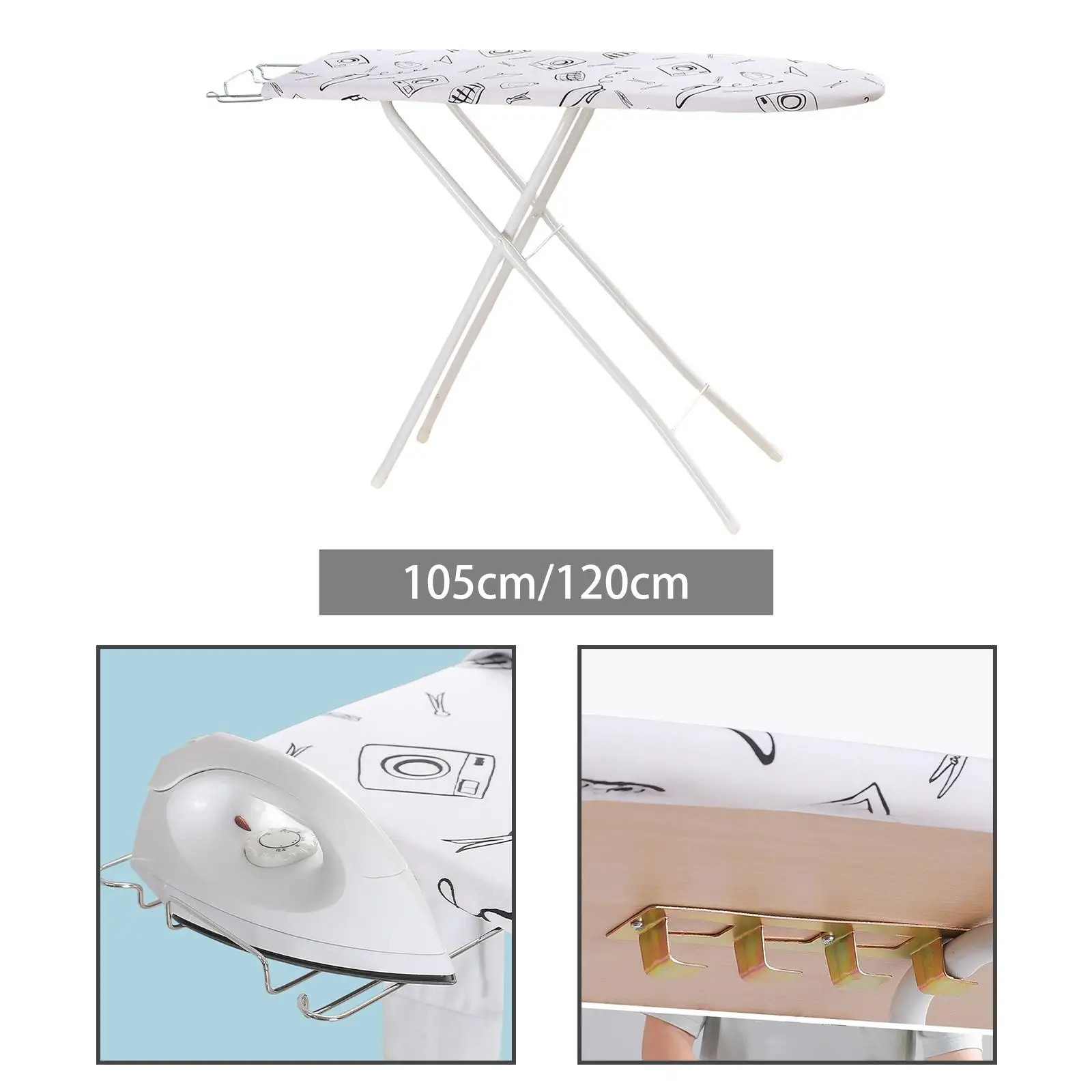 Folding Ironing Board Height Adjustable Ironing Board Padded Cover for Laundry Room