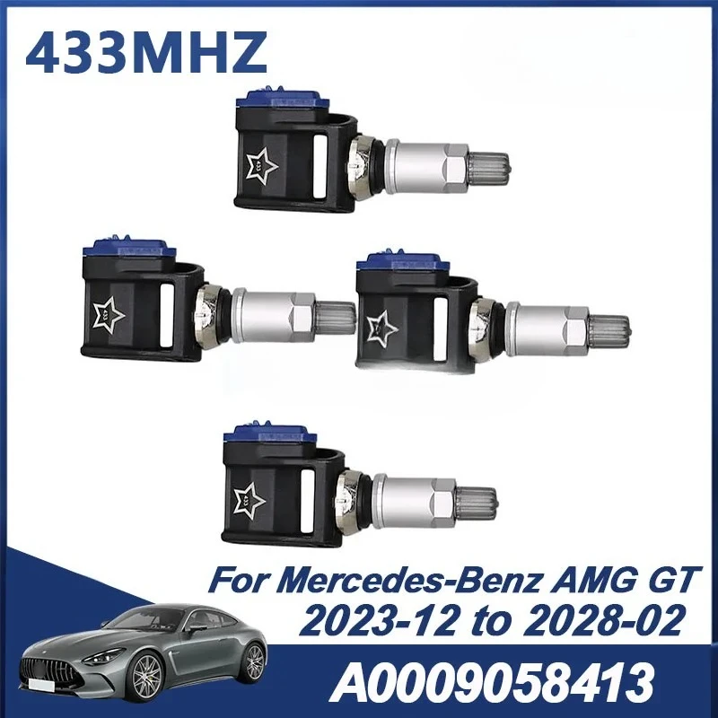 

4 шт. датчиков давления в шинах TPMS для Mercedes-Benz AMG GT 2023-2028 EQE C-Class A0009058413 A0009058706
