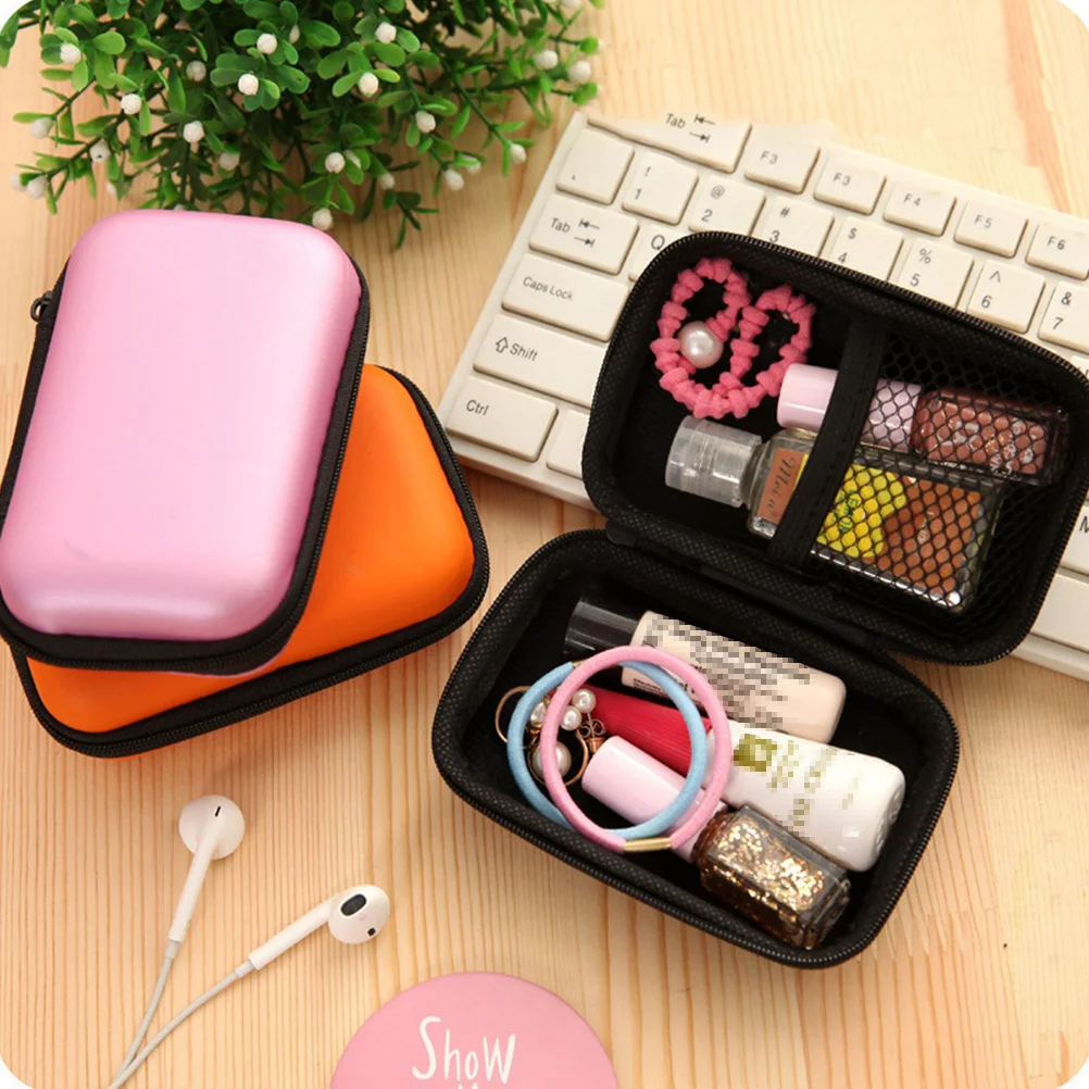 

4Pcs Data Cable Storage Bag Portable Digital Carrying Pouch PU Shockproof Electronics Organizer for USB Earphone