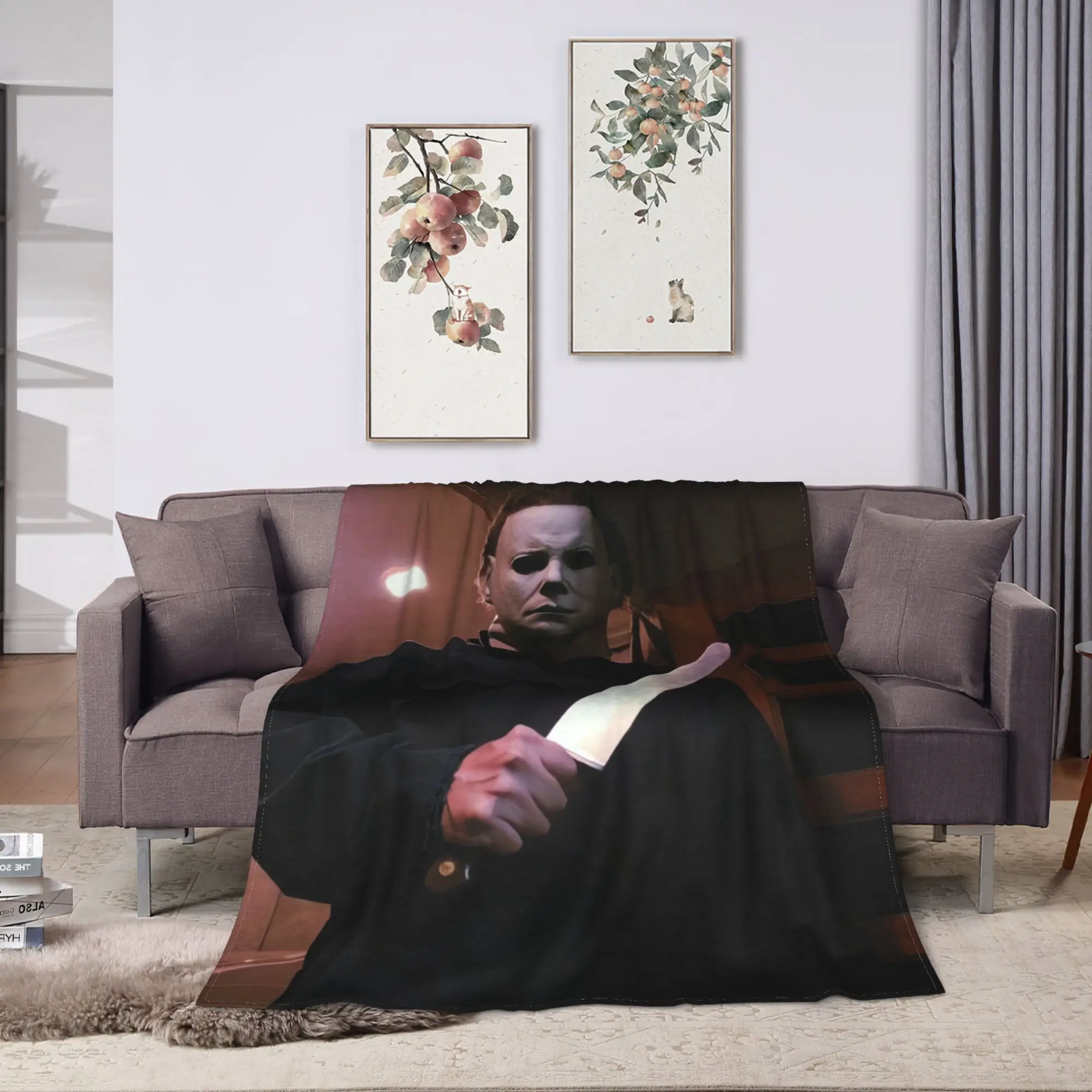 مايكل مايرز بطانيات الهالوين نزهة الفانيلا رمي بطانية للأريكة السرير لينة مخصصة جودة المفرش هدية عيد ميلاد #2