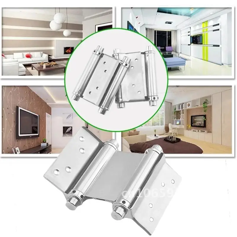

2Pcs 3" Inch Stainless Spring Double Swing Steel Action Hinge Door Saloon Cafe