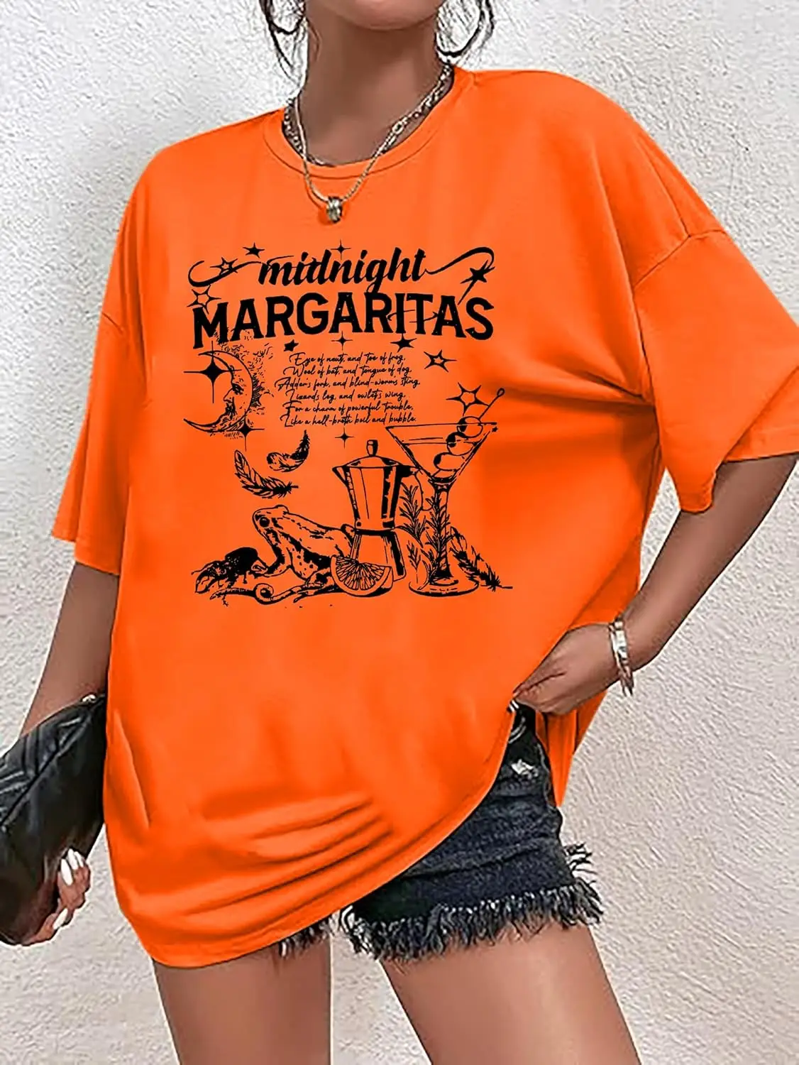 Midnight Margaritas Shirt Women Halloween Witches T-Shirt Practical Magic Apothecary Shirt Novelty Graphic Tee Tops