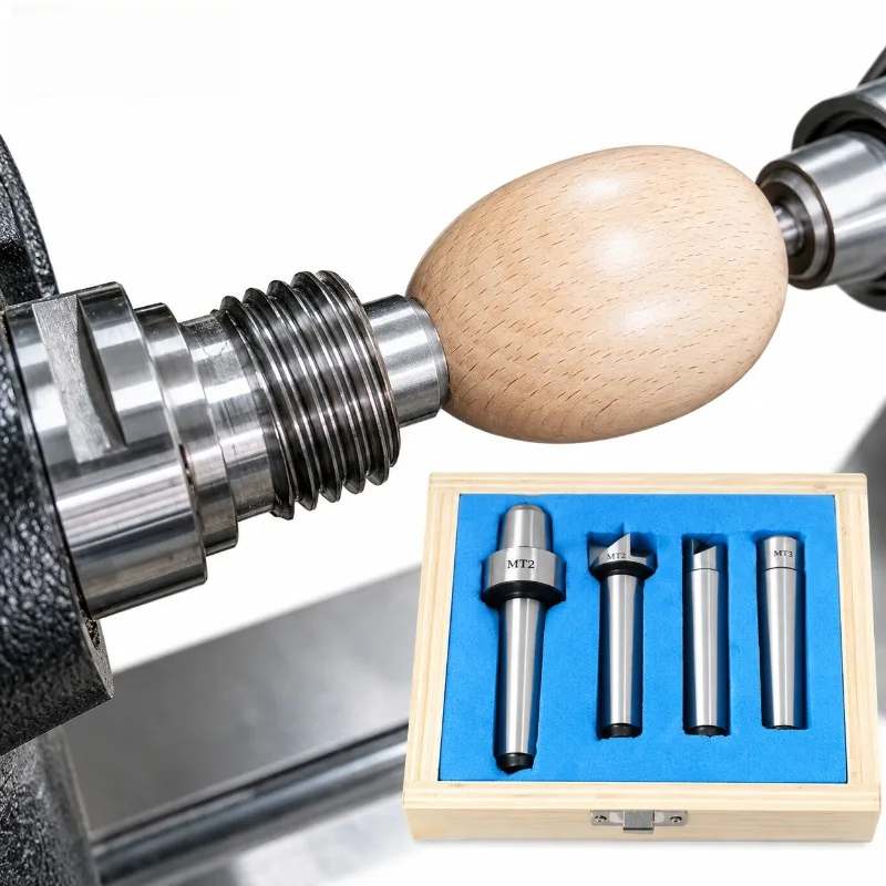 4PCS MT1 MT2 Morse Taper Spur Drive Live Center Set for Wood Lathe Turning Metalworking Tailstock Milling Machine