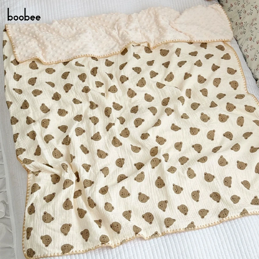 قطعة واحدة من بطانية فائقة النعومة ومريحة، لحاف صغير مهدئ لحديثي الولادة، بطانية صغيرة ثلاثية الأبعاد، مناسبة استخدام متعددة الوظائف وعالمية لجميع المواسم، هدية مثالية لاستحمام الطفل للأطفال.