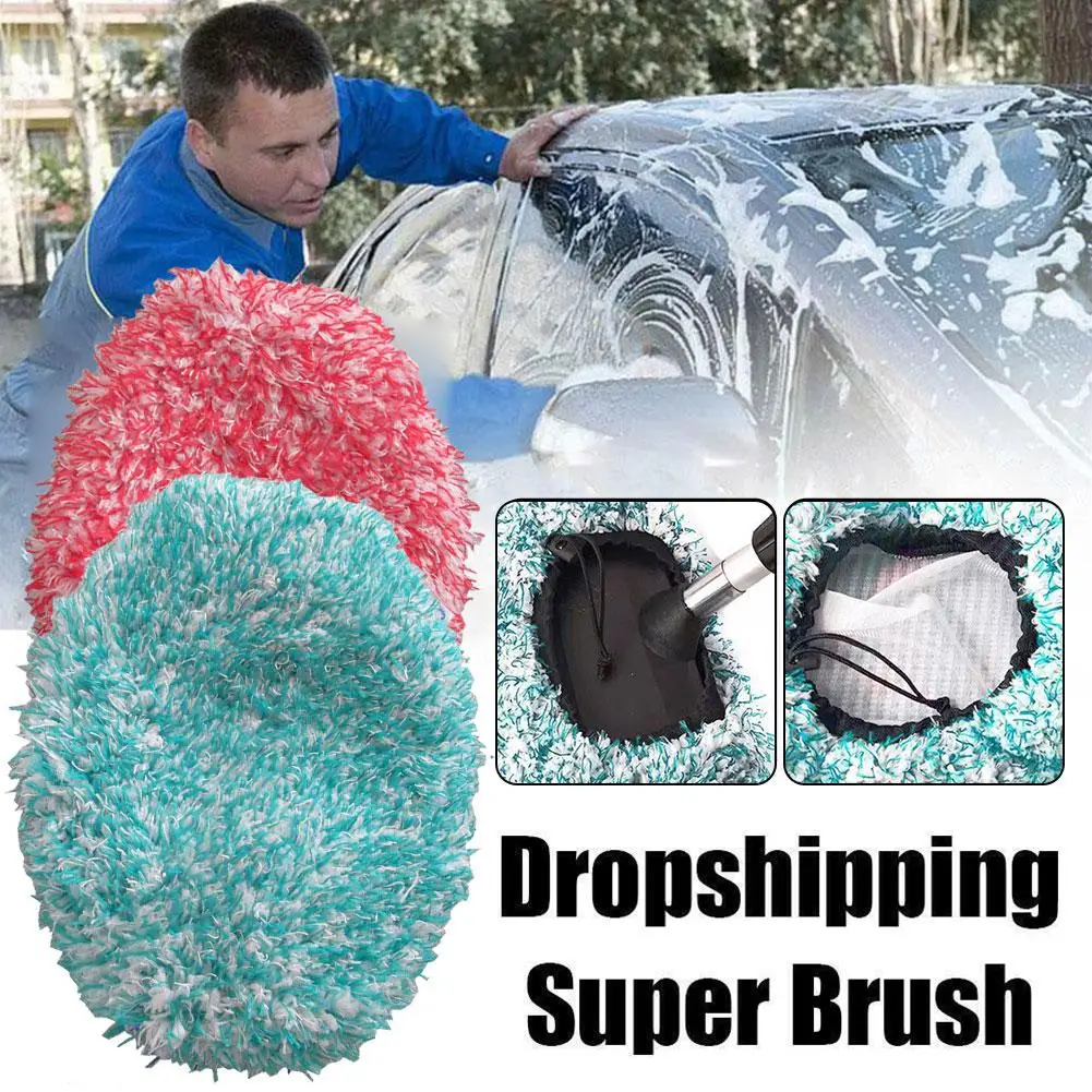 

Replacement Cloth Cover for Car Long Handle Brush Head Car Wash Brush Plush Mop Brush Cover 1pc Car Cleaning Car Accessorie W0J7