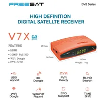 FREESAT V7X DVB-S/S2 Support B1SS P0werVu cam,Newcamd fun cam Satellite Receiver vs V7 S5X V7  PRO