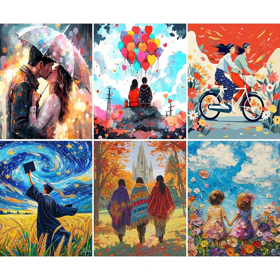 

RUOPOTY Painting By Numbers Paint Kit Figure Digital Art Supplies Color Markers Watercolor Acrylic Diy Wall Decoration For Home