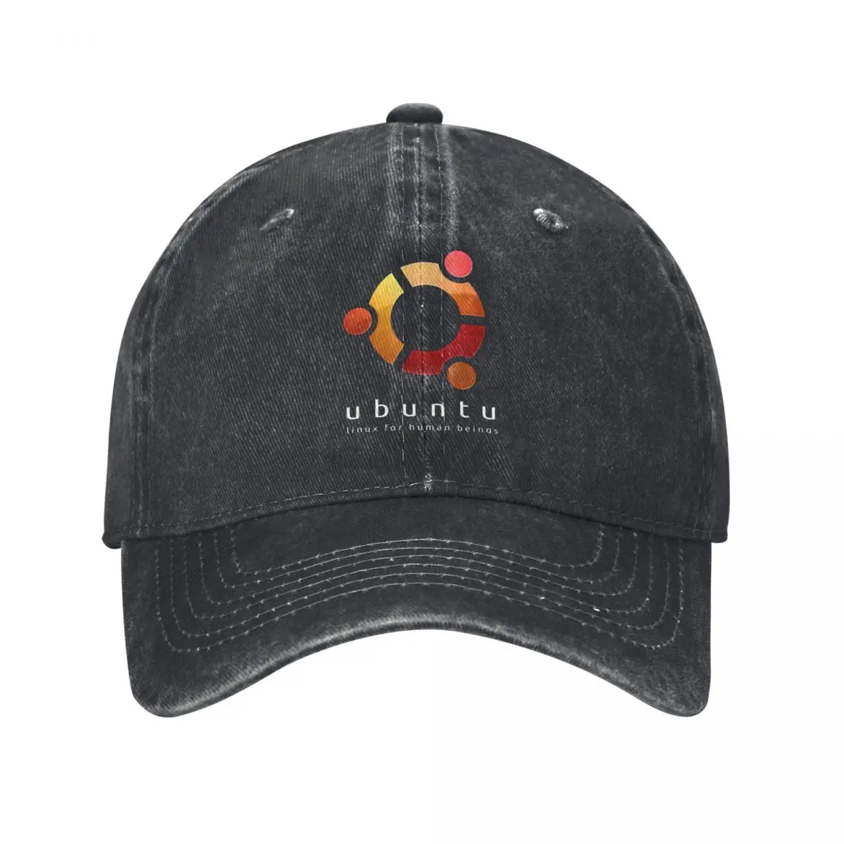 Ubuntu Linux For Human Beings Unisex Baseball Cap Washed Cotton Cap Vintage Casual Outdoor Sports Hat