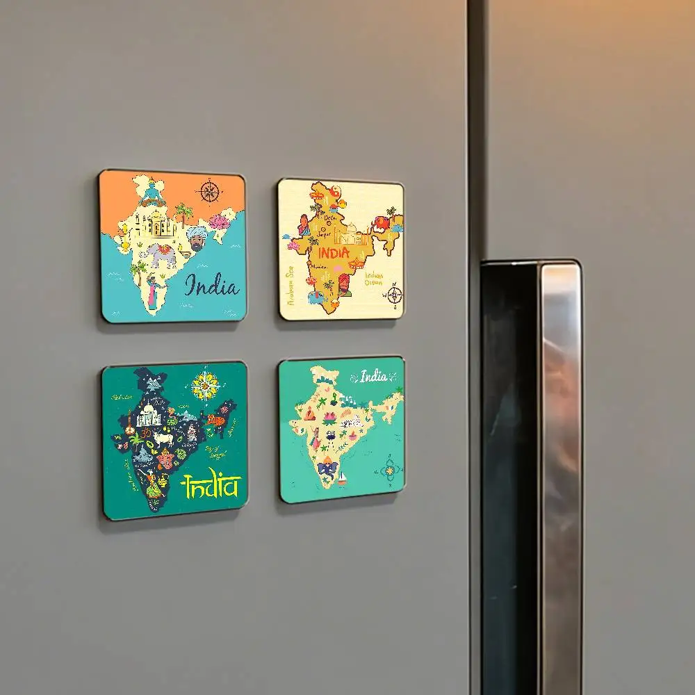 India Map Refrigerator Magnets Magnet Personalized Fridge Magnet Square Shape Fridge Refrigerator Wall Door Decoration