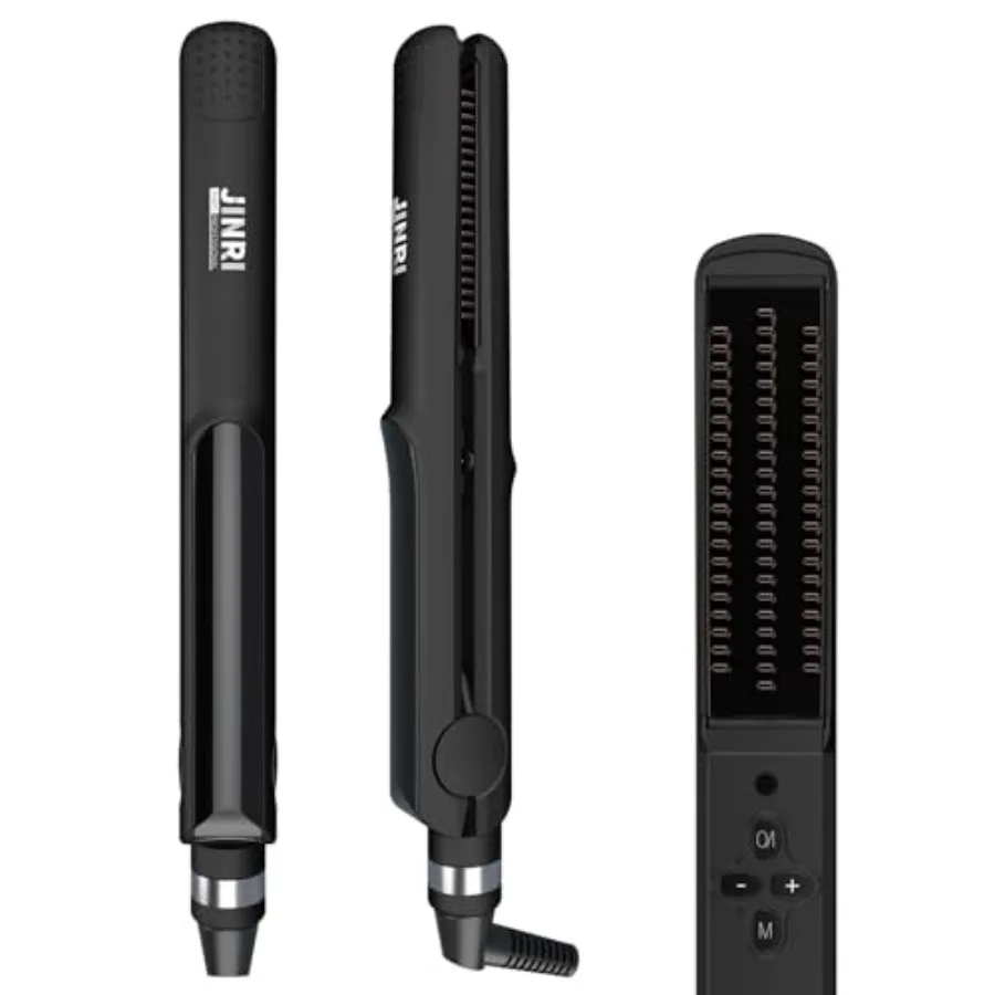 Hair Straightener Curls Pumped-Up Volume Adjustable Temp 360 Tail Rotation Lasting Volume Tourmaline Ionic Flat Iron Dual Volta