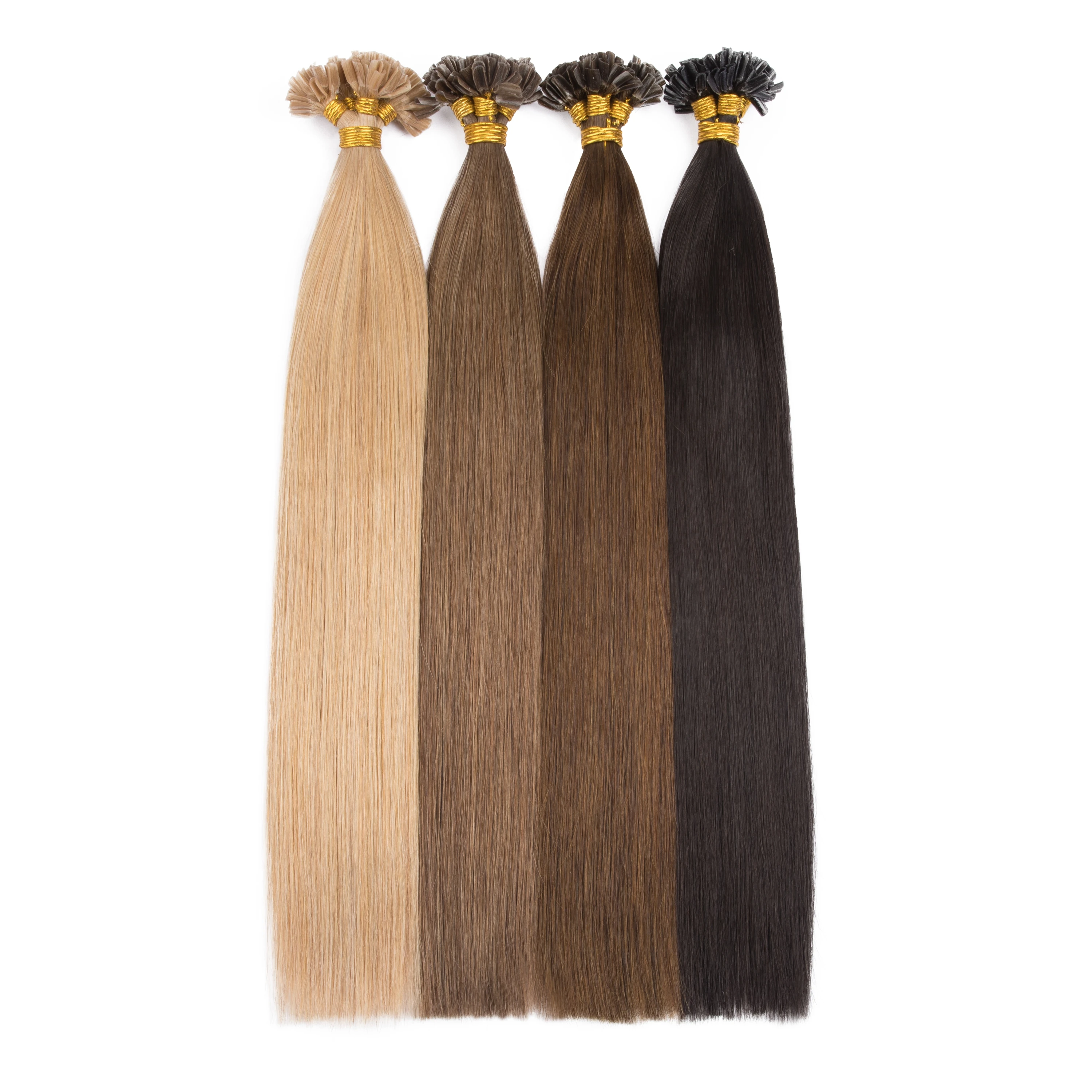 U Tip Hair Extensions Real Human Remy Hairpieces Natural Straight Keratin Capsules Pure Color Nails Pre-bonded Fusion Human Hair