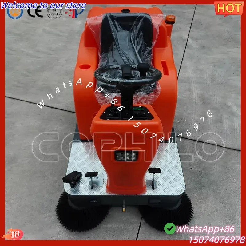 2026 Cophilo Hotels Building Material Shops Cleaning Machine Battery-Powered Ride on Electric Floor Sweeper Cleaning Machine