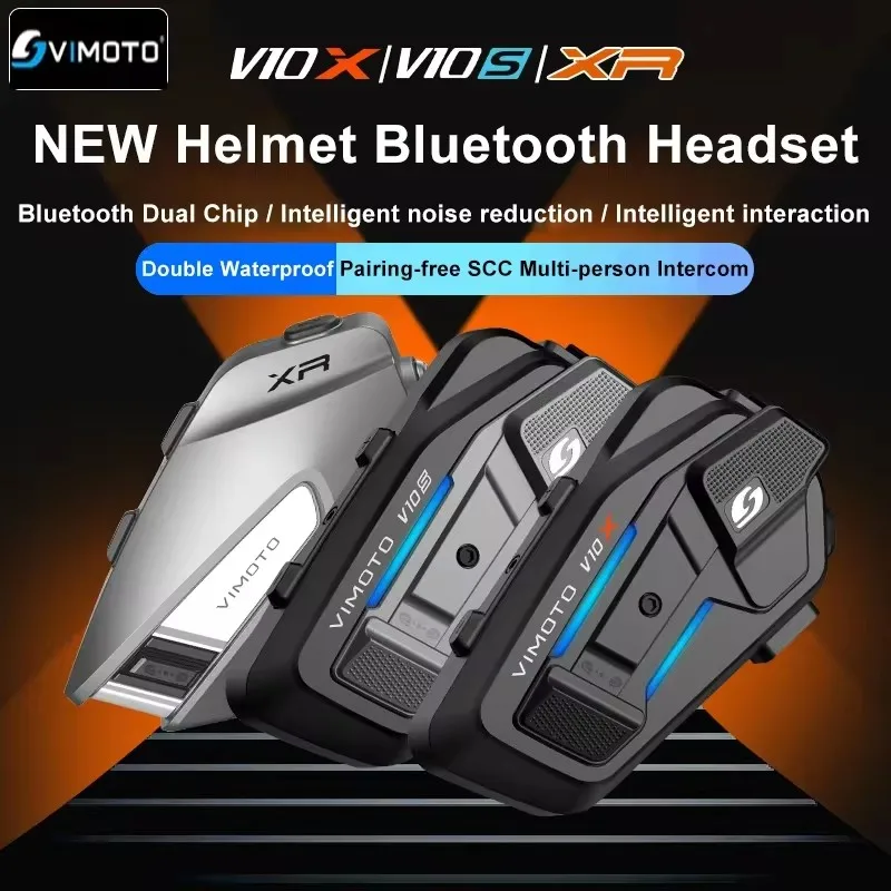 Chinese Version Vimoto V10X V10S XR  Motorcycle Helmet Bluetooth Headset Dual Mobile Phone Connection IP67 Waterproof