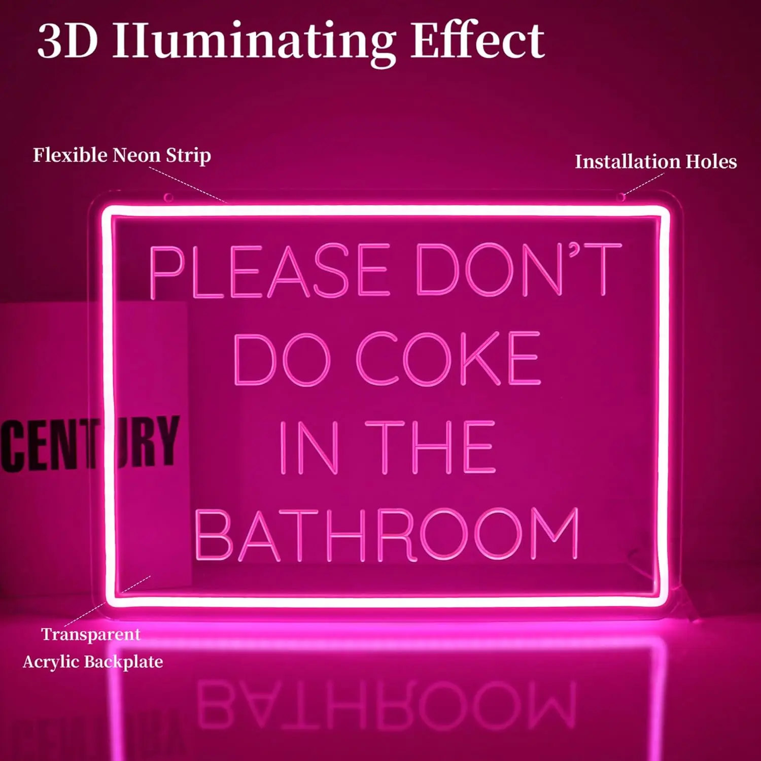 욕실에서 사용하지 마세요 네온 사인 조각 핑크 LED 네온 조명 벽 장식 생일 파티 클럽 선물