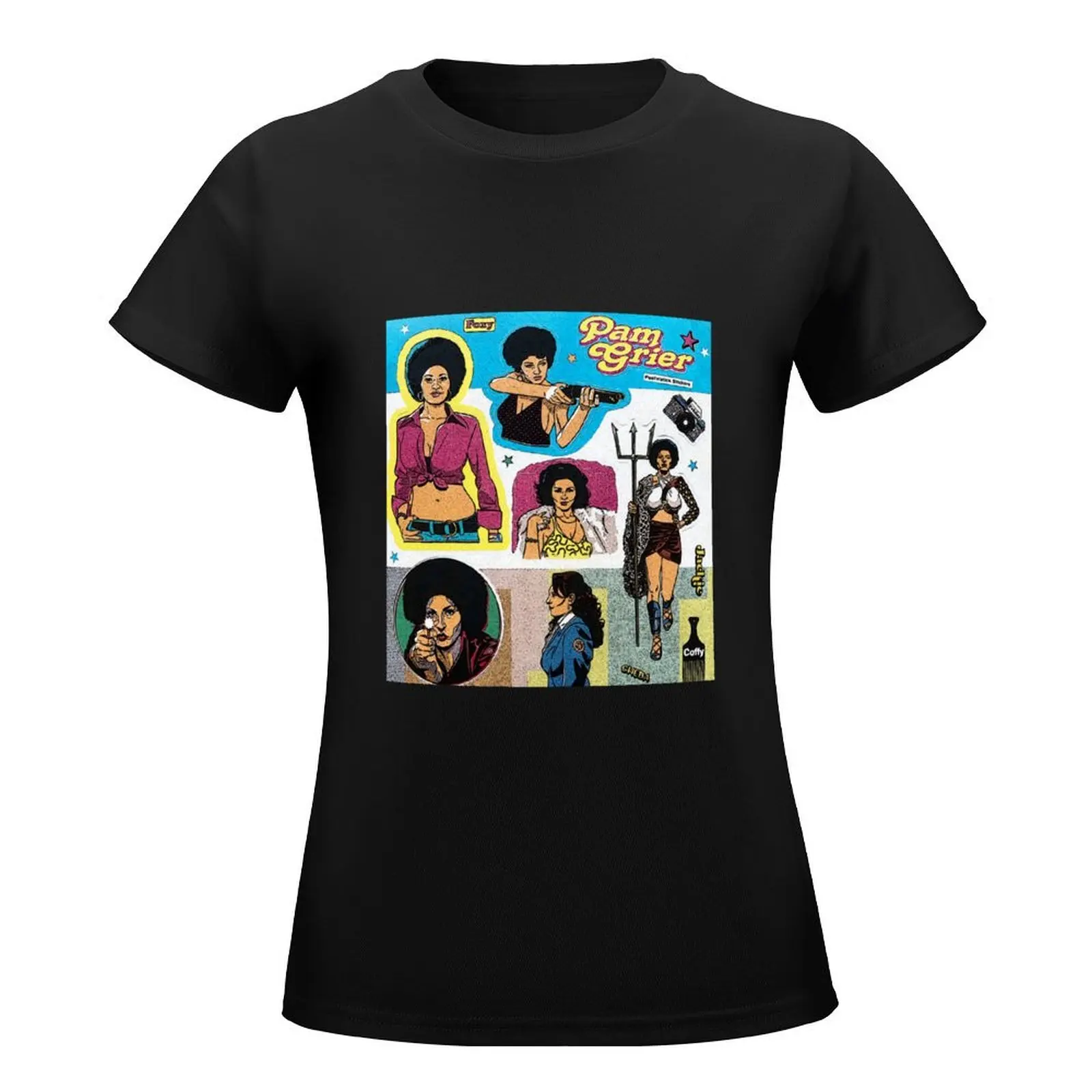 Pam Grier - Star Of 1970s Action Poster T-Shirt summer clothes graphics summer top Women clothes